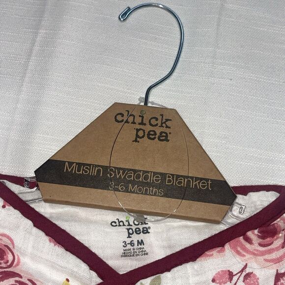 chick pea Muslin Swaddle Baby Blanket Dress Floral Print Sz 3-6 Months New - Picture 5 of 6